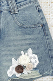 Floral Denim Shorts