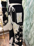 Jet Black Patchwork Pants