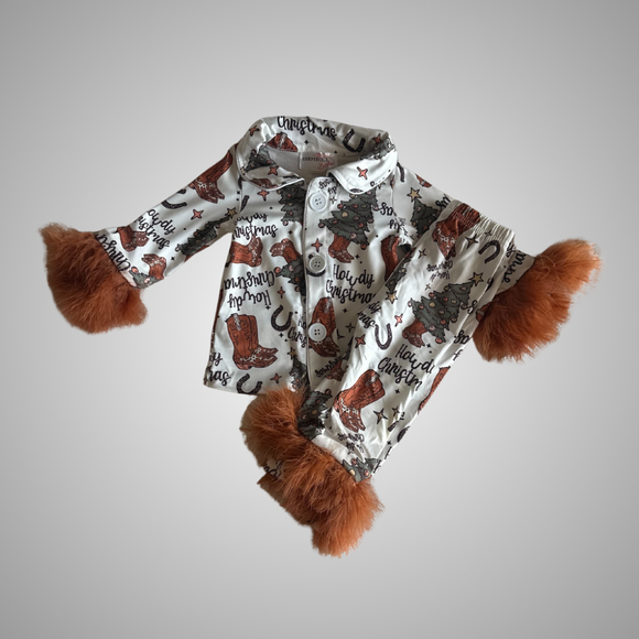 Girls Howdy Christmas PJ Set