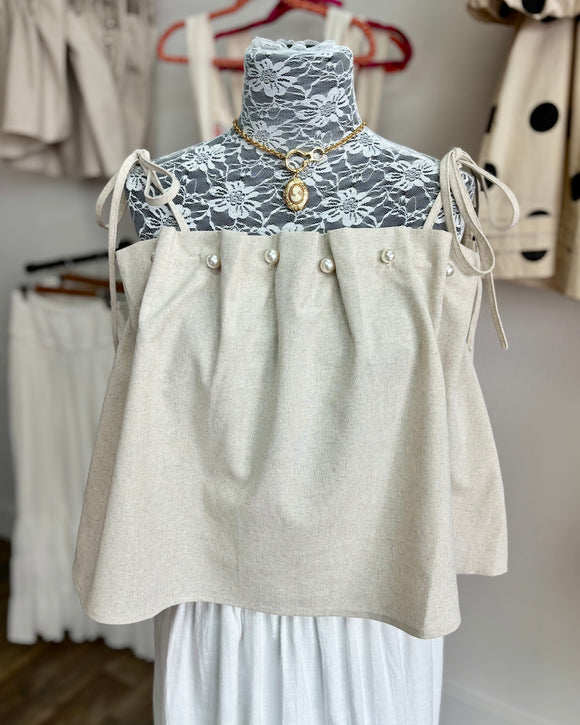 Pearl Linen Top