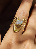 18K Abstract Marquise Ring