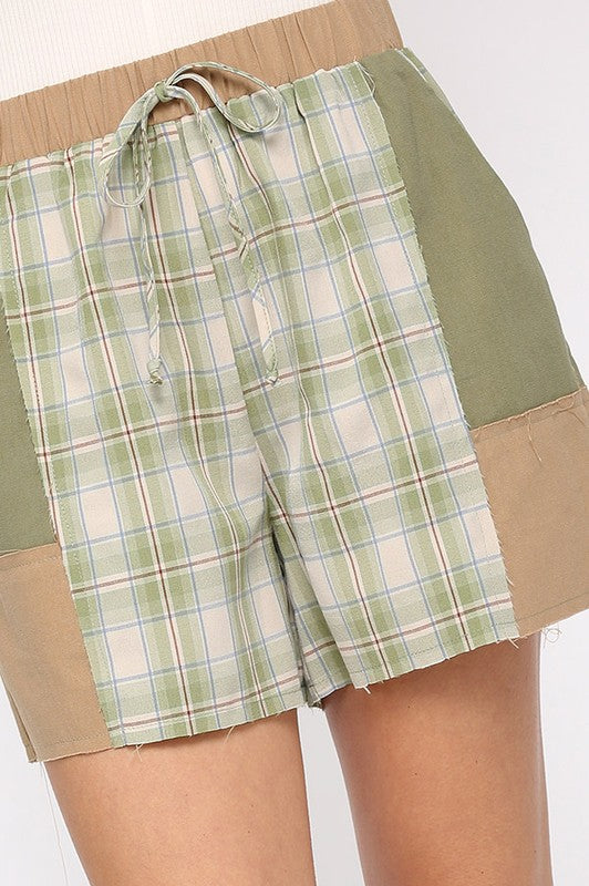 Sage Color Block Shorts