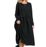 Midnight Corduroy Dress