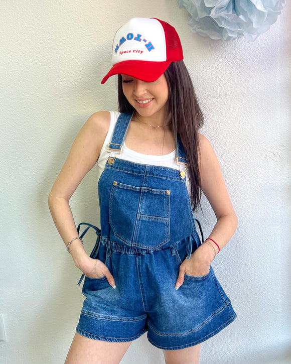 Drawstring Overall Shorts