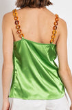 Cabana Satin Top - Lime