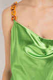 Cabana Satin Top - Lime