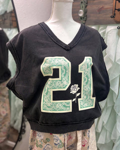 Charcoal Varsity Vest