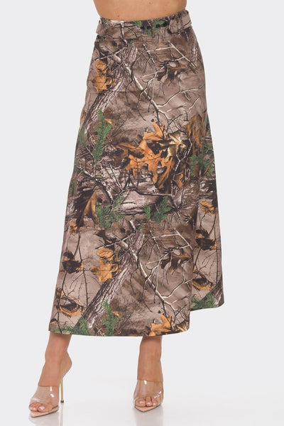 Camo Maxi Skirt