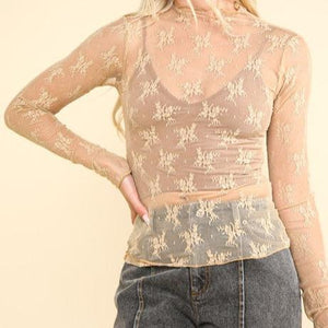 Lace Layering Top - Champagne