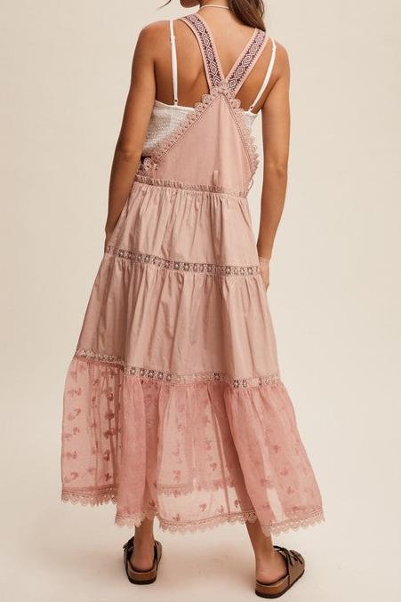 knee length dresses for ladies 18-24M • Bow Denim Overall Dress – The Lace Anchor main image 0