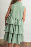 Girls Mint Ruffle Dress