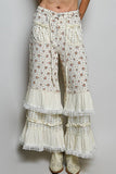 Floral Ruffle Pants