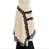 Contrast Lace Midi Skirt