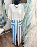 Sky Striped Maxi Skirt