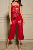 Cardinal Leather Jumpsuit