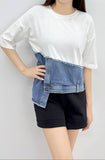 Denim White Tee