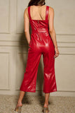 Cardinal Leather Jumpsuit