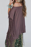 Mocha Fringe Top