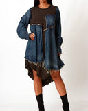 Denim Patchwork Shirt Dress
