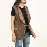 Tooled Leather Blazer Vest