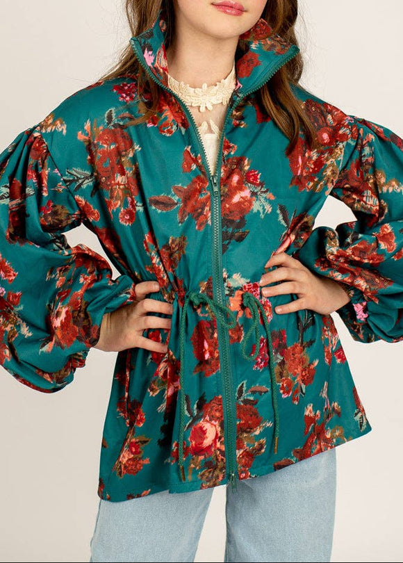 Girls Teal Windbreaker