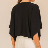 Flowy V-Neck Poncho Top