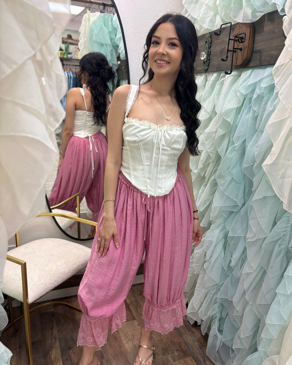 Dusty Rose Bloomer Pants