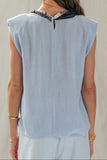 Linen Muscle Scarf Top