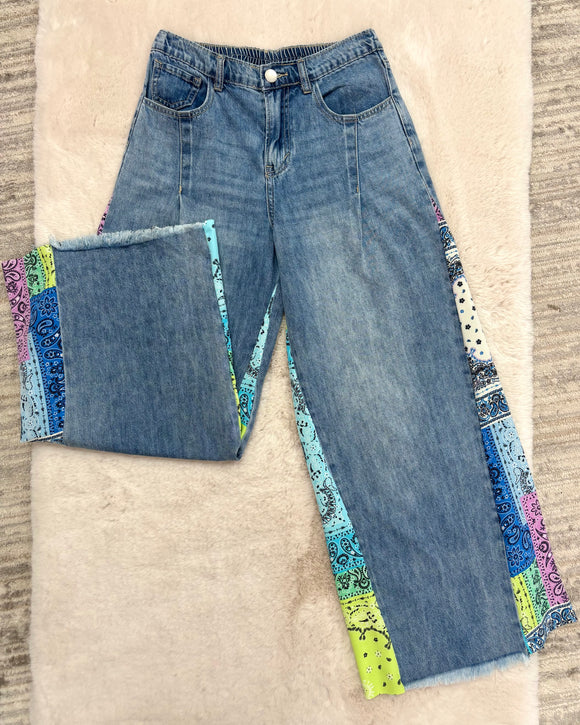 Paisley Denim Pants