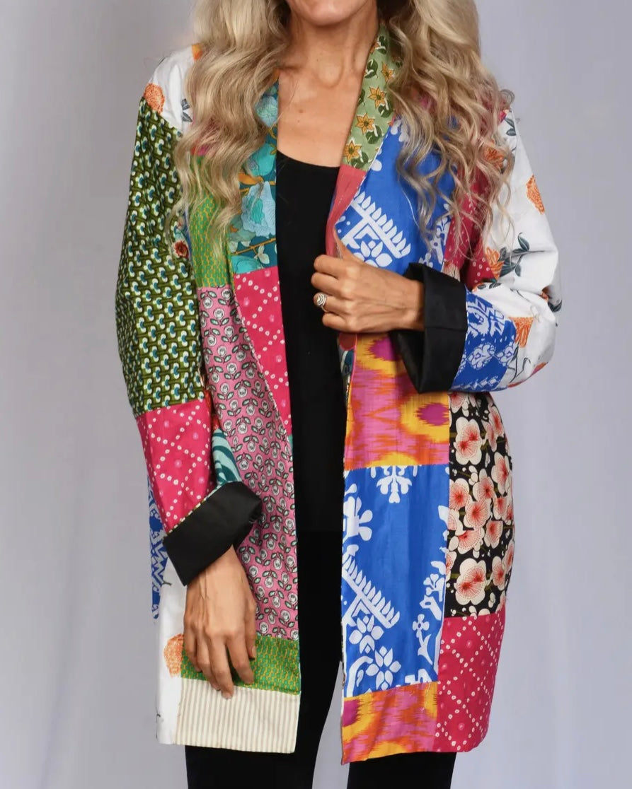 Patchwork blazer best sale