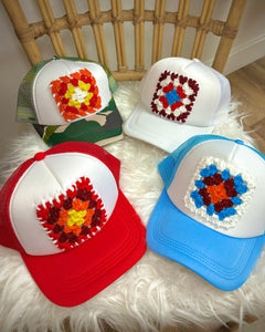 Granny Square Trucker Hat