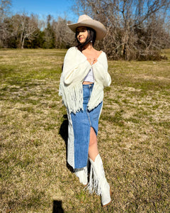 Ivory Fringe Cardigan