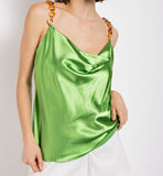 Cabana Satin Top - Lime