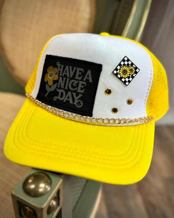 Yellow Nice Day Trucker Hat