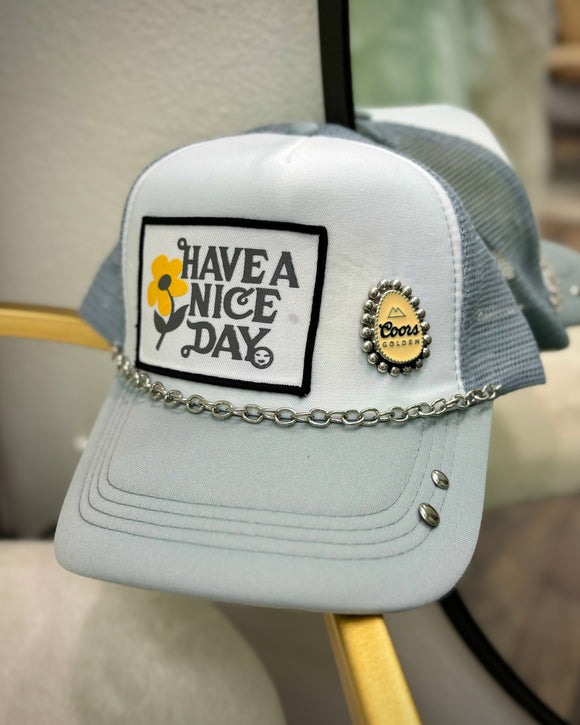 Gray Nice Day Trucker Hat