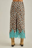 Leopard Aqua Maxi Skirt