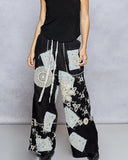 Jet Black Patchwork Pants