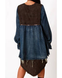 Denim Patchwork Shirt Dress
