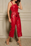 Cardinal Leather Jumpsuit