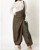 One Shoulder Tie Overalls