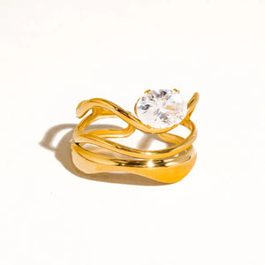 18K Abstract Diamond Ring
