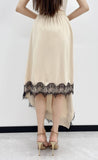 Contrast Lace Midi Skirt