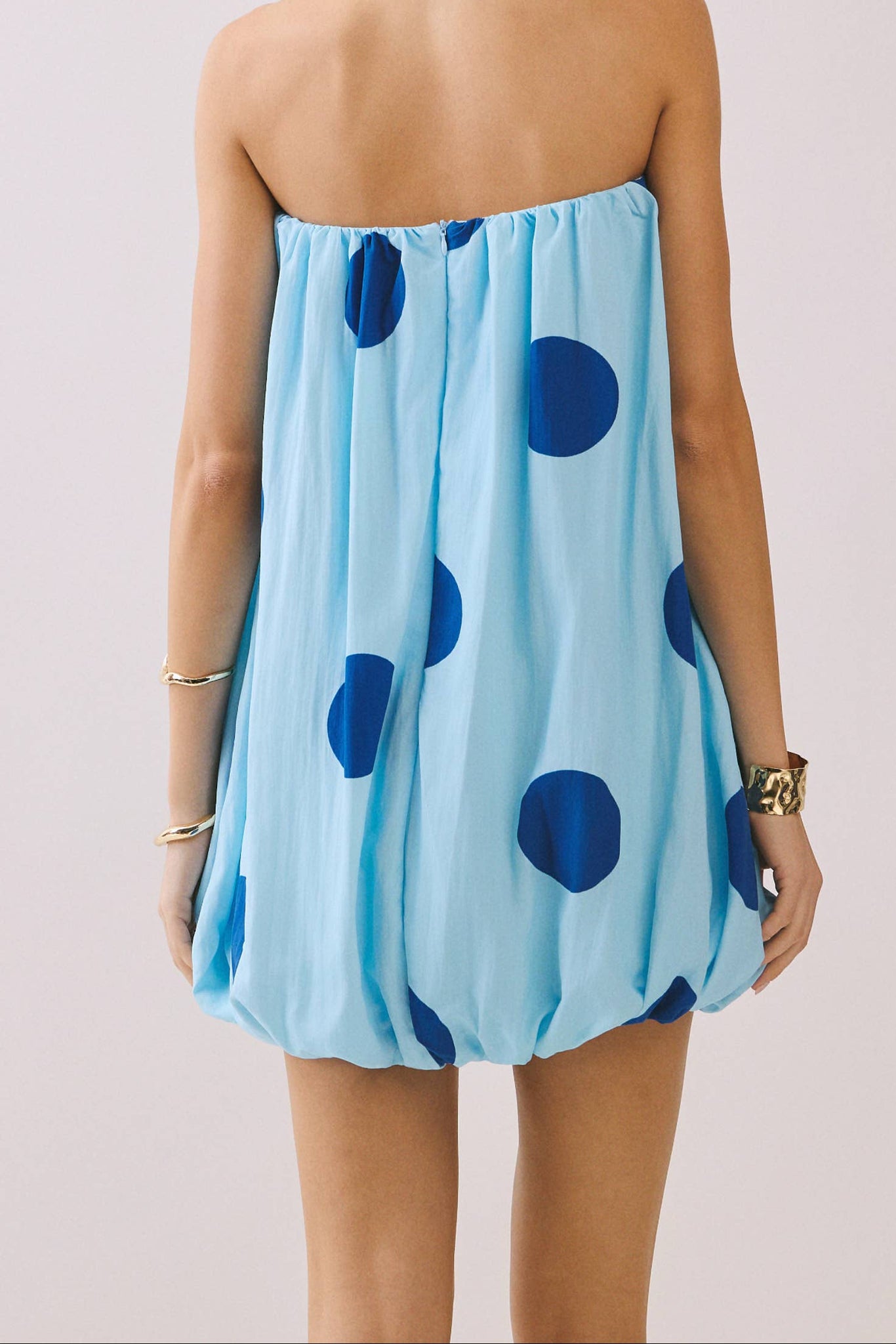 baby blue bubble dress Strapless Floral Bubble Corset Dress Light Blue