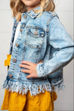 Girls Fringe Denim Jacket