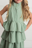 Girls Mint Ruffle Dress