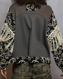 Charcoal Embroidered Top