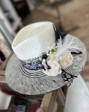 Black and White Straw Hat