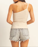 One Shoulder Cami - Latte