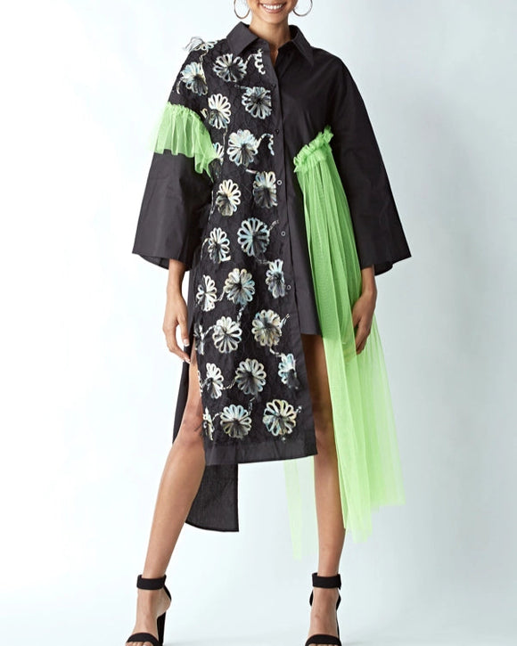 Lime Shirt Dress