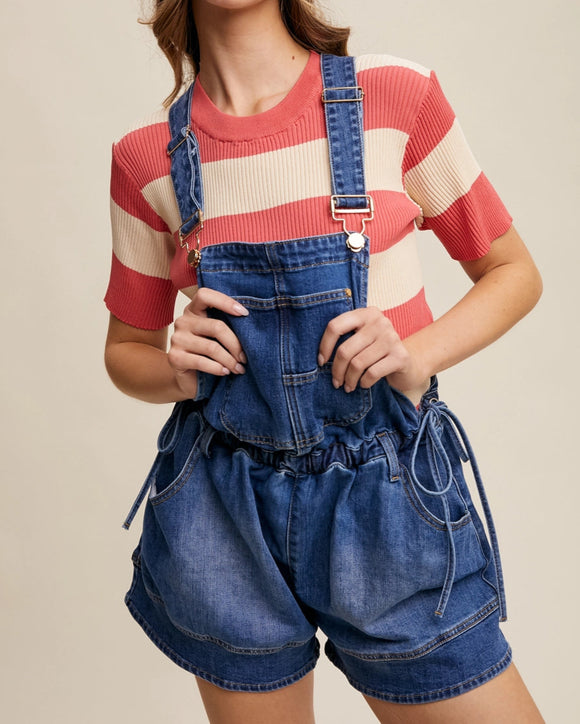 Drawstring Overall Shorts